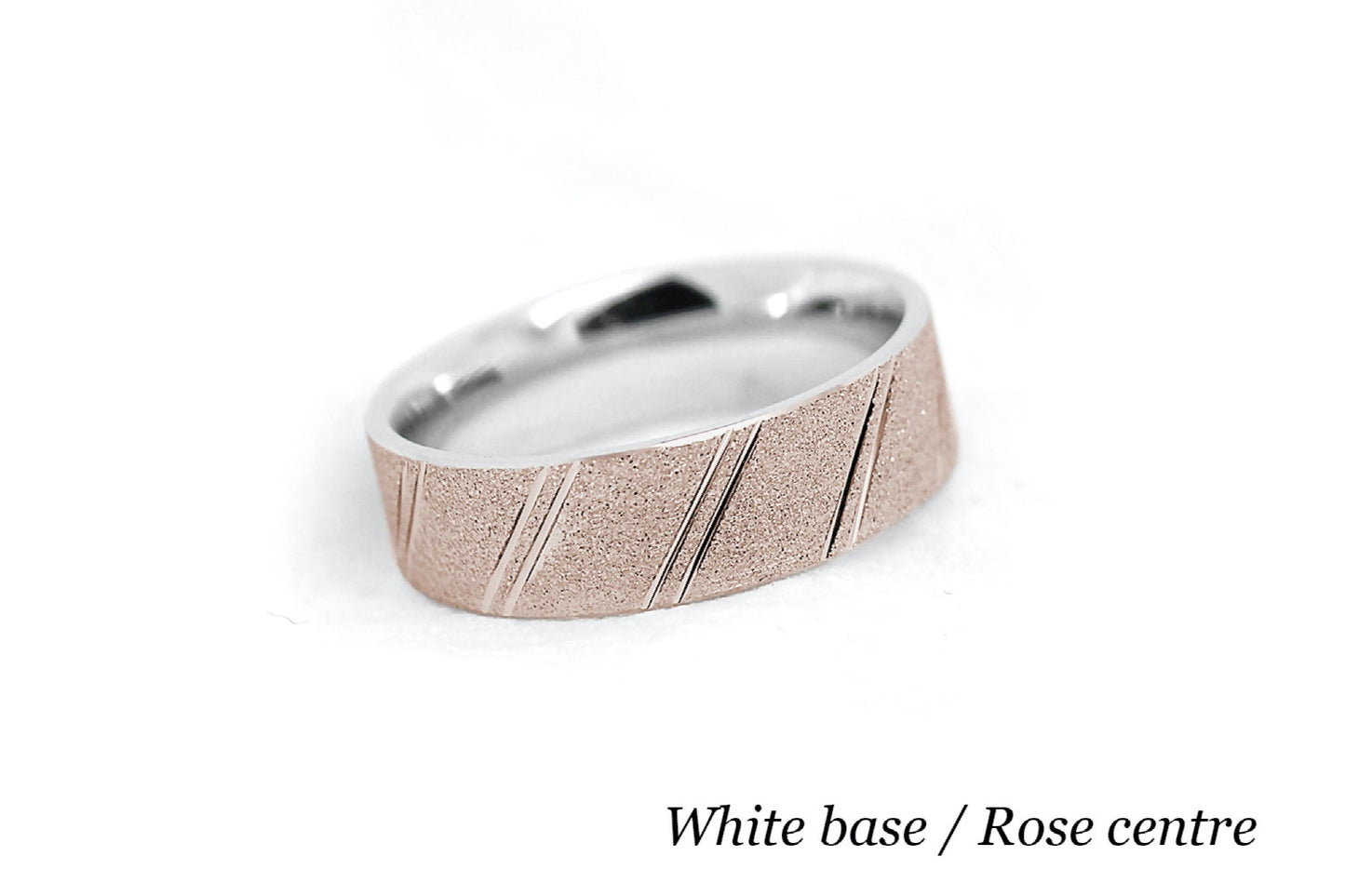 6mm Gold Wedding Band for Men and Women Diamond Dust Diagonal Design | AT-0003