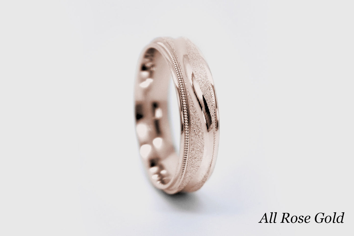 6mm Gold Wedding Band for Men and Women Sparkly Concave Wave | T-0005