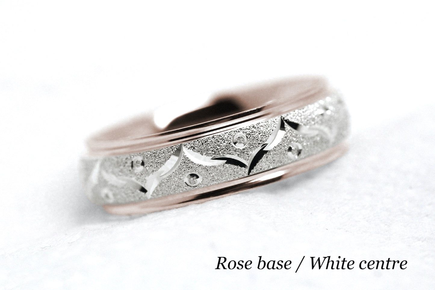 6mm Gold Wedding Band for Men and Women Sparkly Filigree Stardust | AT-0005