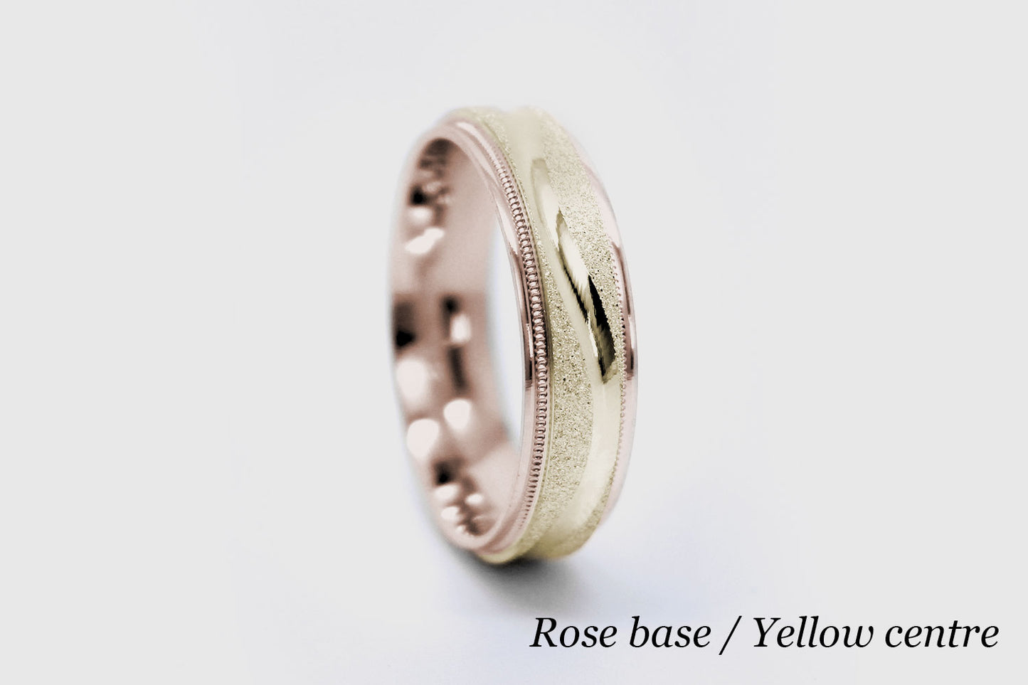 6mm Gold Wedding Band for Men and Women Sparkly Concave Wave | T-0005