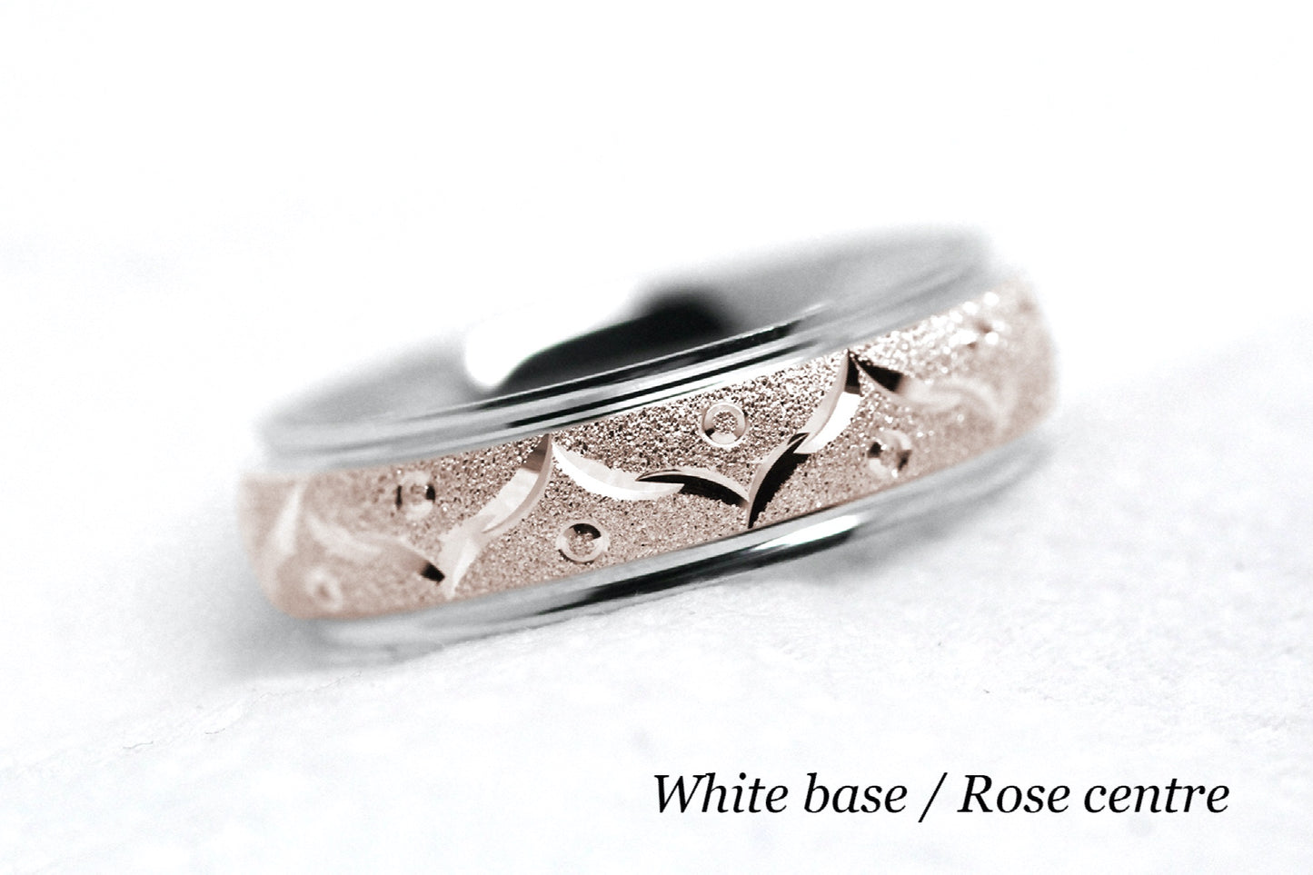 6mm Gold Wedding Band for Men and Women Sparkly Filigree Stardust | AT-0005