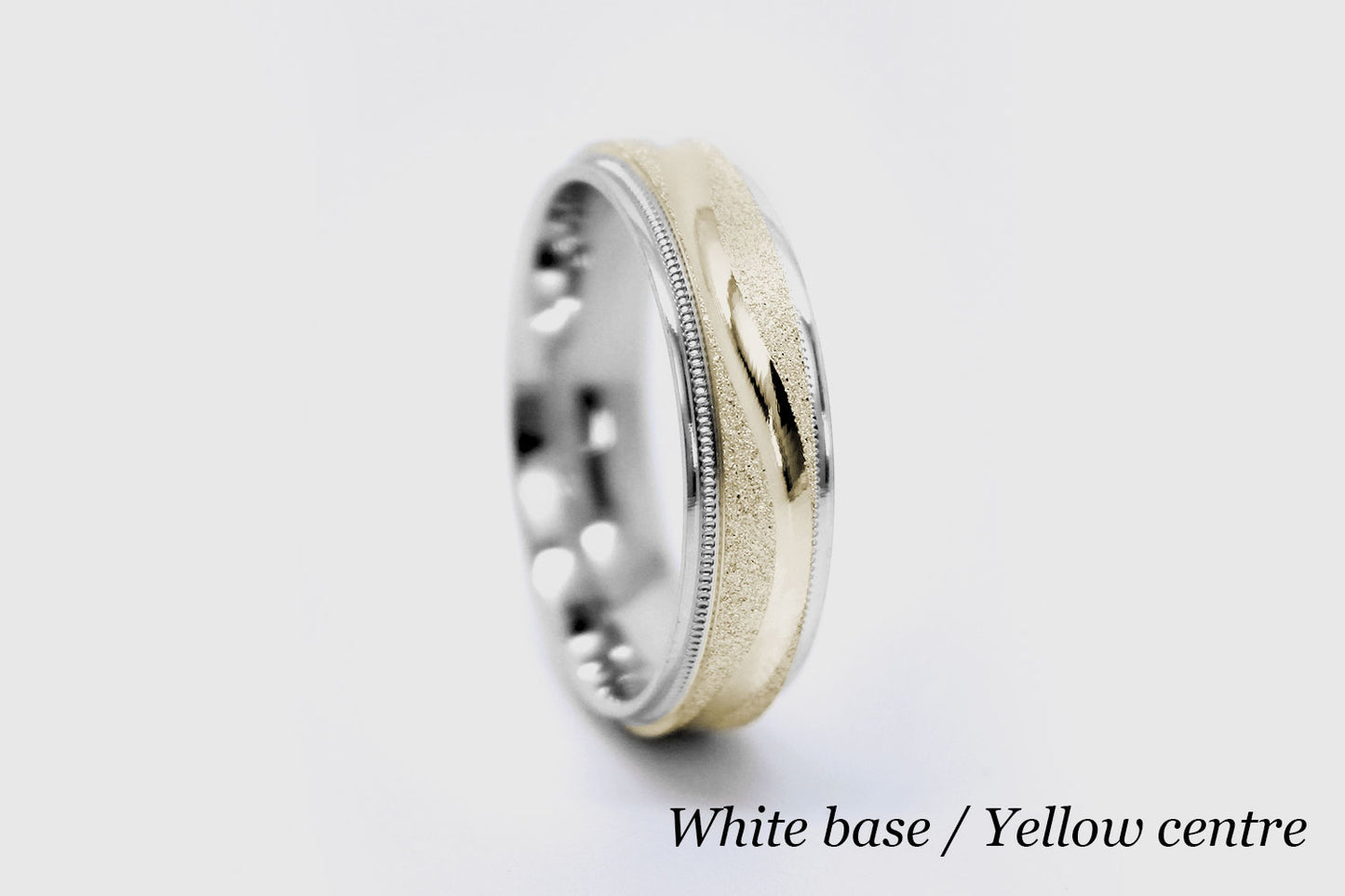 6mm Gold Wedding Band for Men and Women Sparkly Concave Wave | T-0005