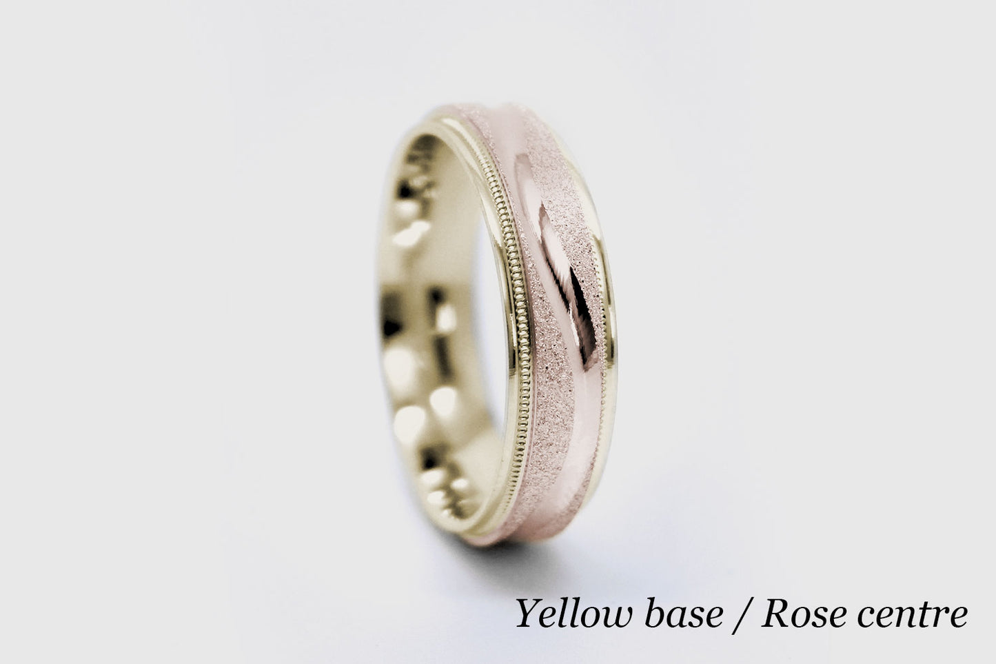 6mm Gold Wedding Band for Men and Women Sparkly Concave Wave | T-0005