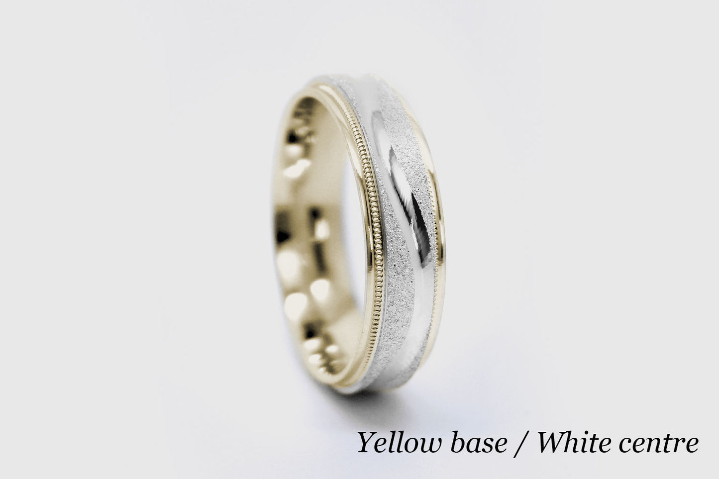 6mm Gold Wedding Band for Men and Women Sparkly Concave Wave | T-0005