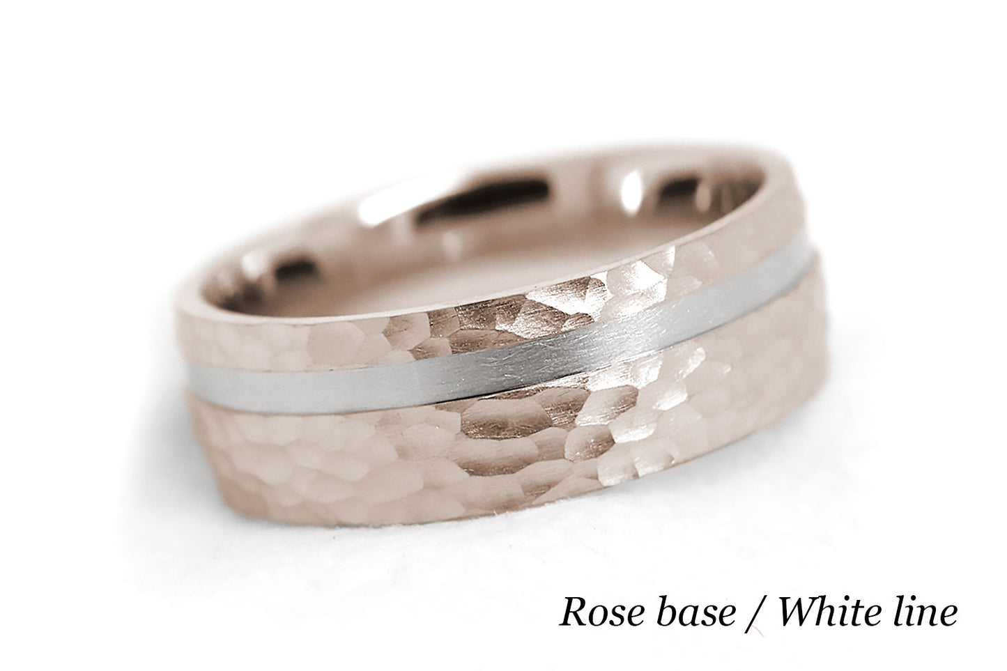7mm Solid Gold Hammered Wedding Band for Men and Women Channel | AT-0007