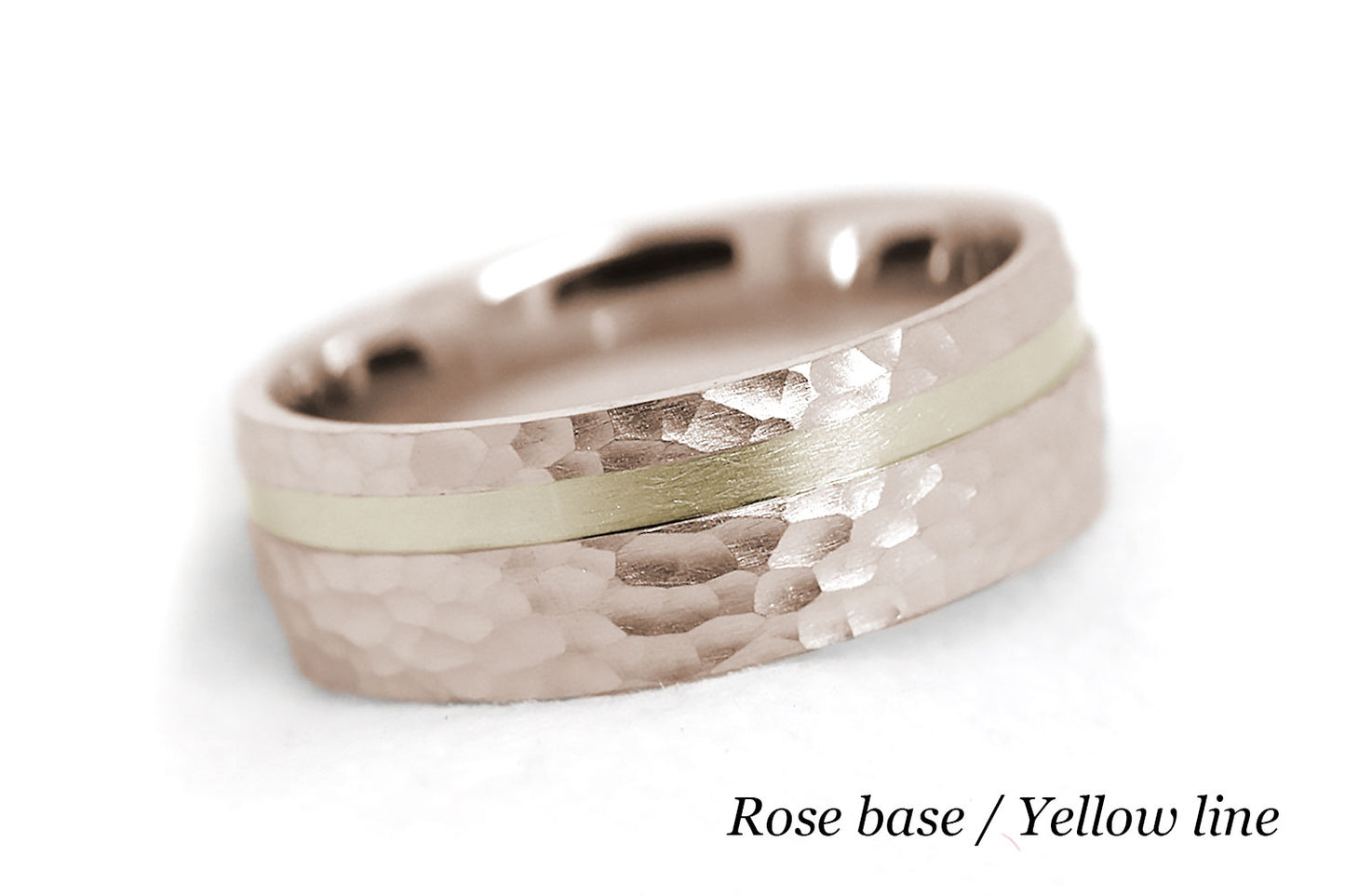 7mm Solid Gold Hammered Wedding Band for Men and Women Channel | AT-0007