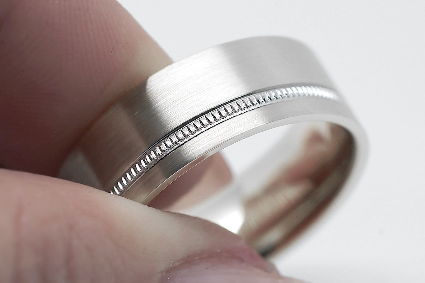 flat silver wedding ring
