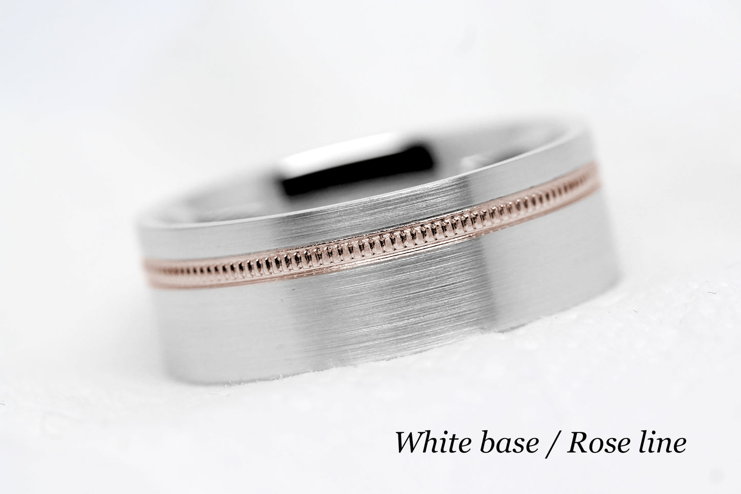 8mm Gold Wedding Band for Men and Women Flat Wide Milgrain | T-0007