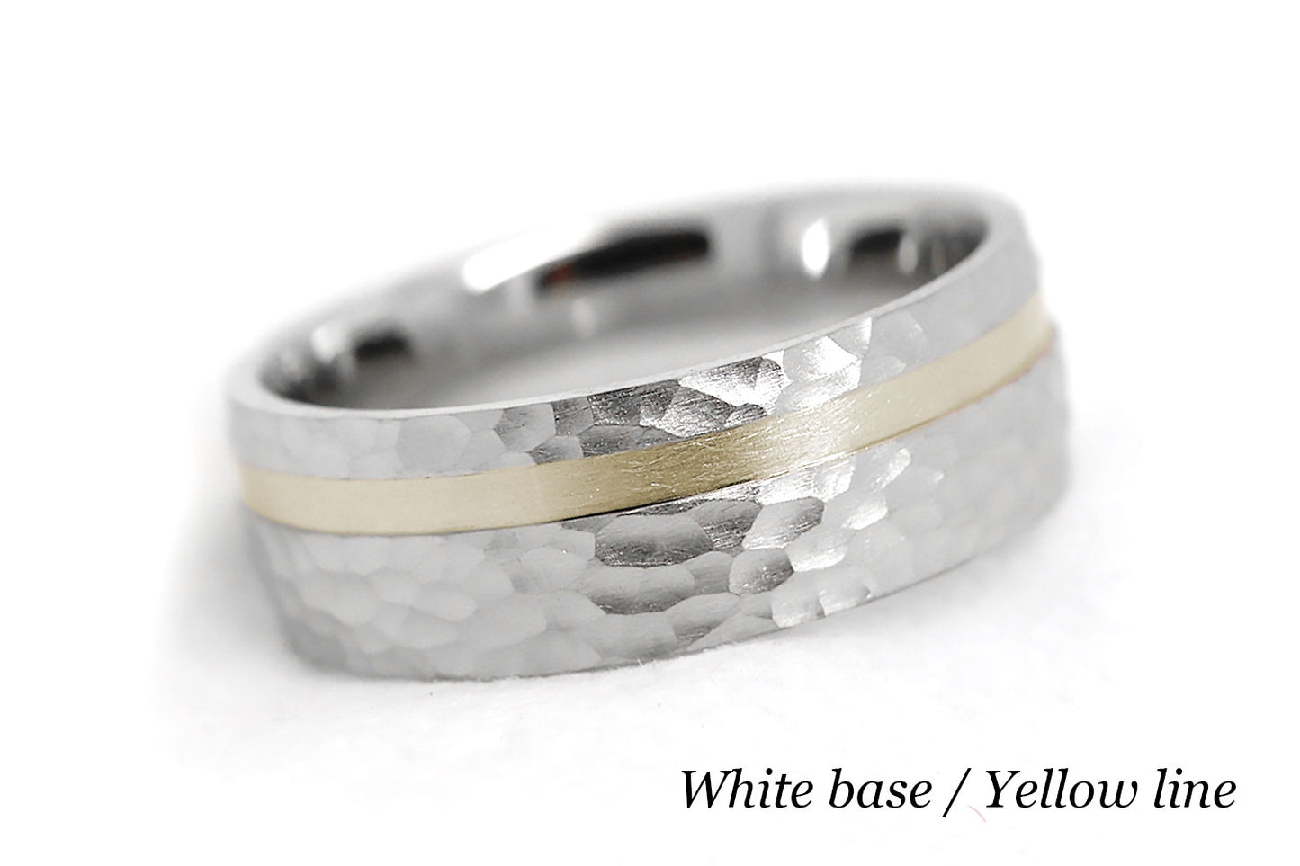 7mm Solid Gold Hammered Wedding Band for Men and Women Channel | AT-0007