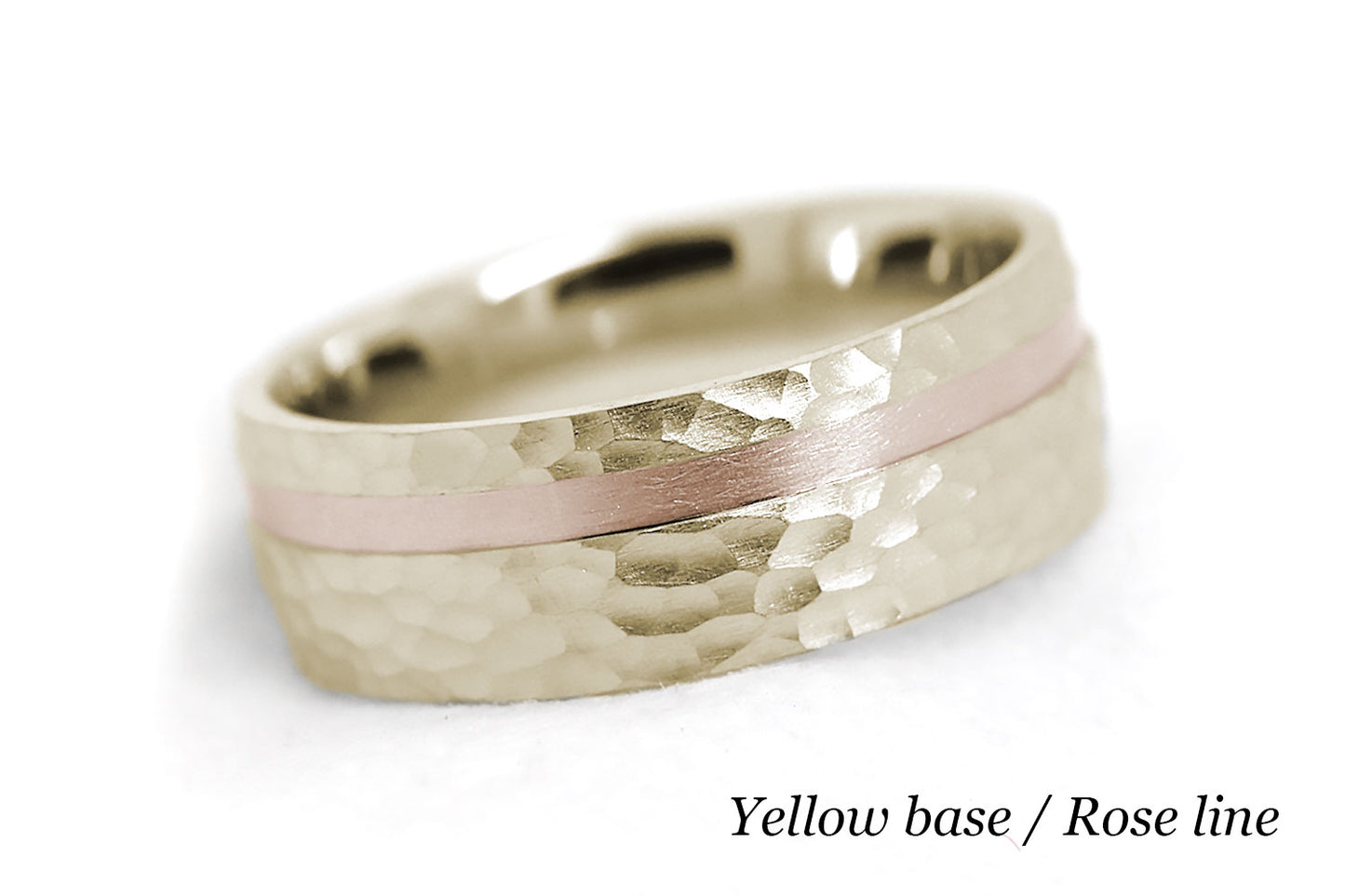 7mm Solid Gold Hammered Wedding Band for Men and Women Channel | AT-0007