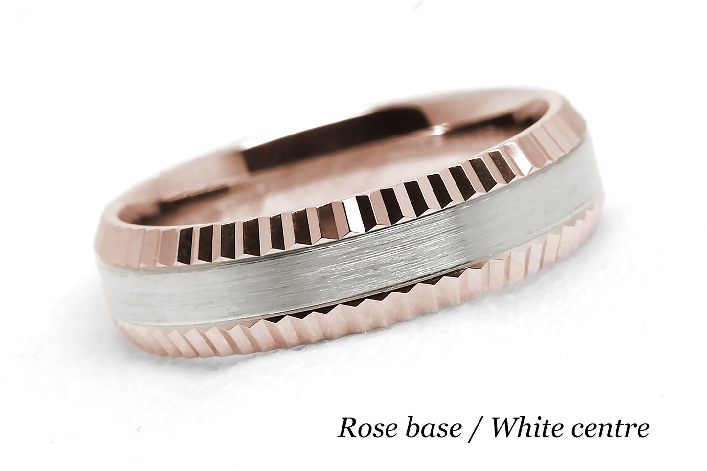 5mm Solid 10K 14K 18K Gold Men's Ring Faceted Edge | T-0009