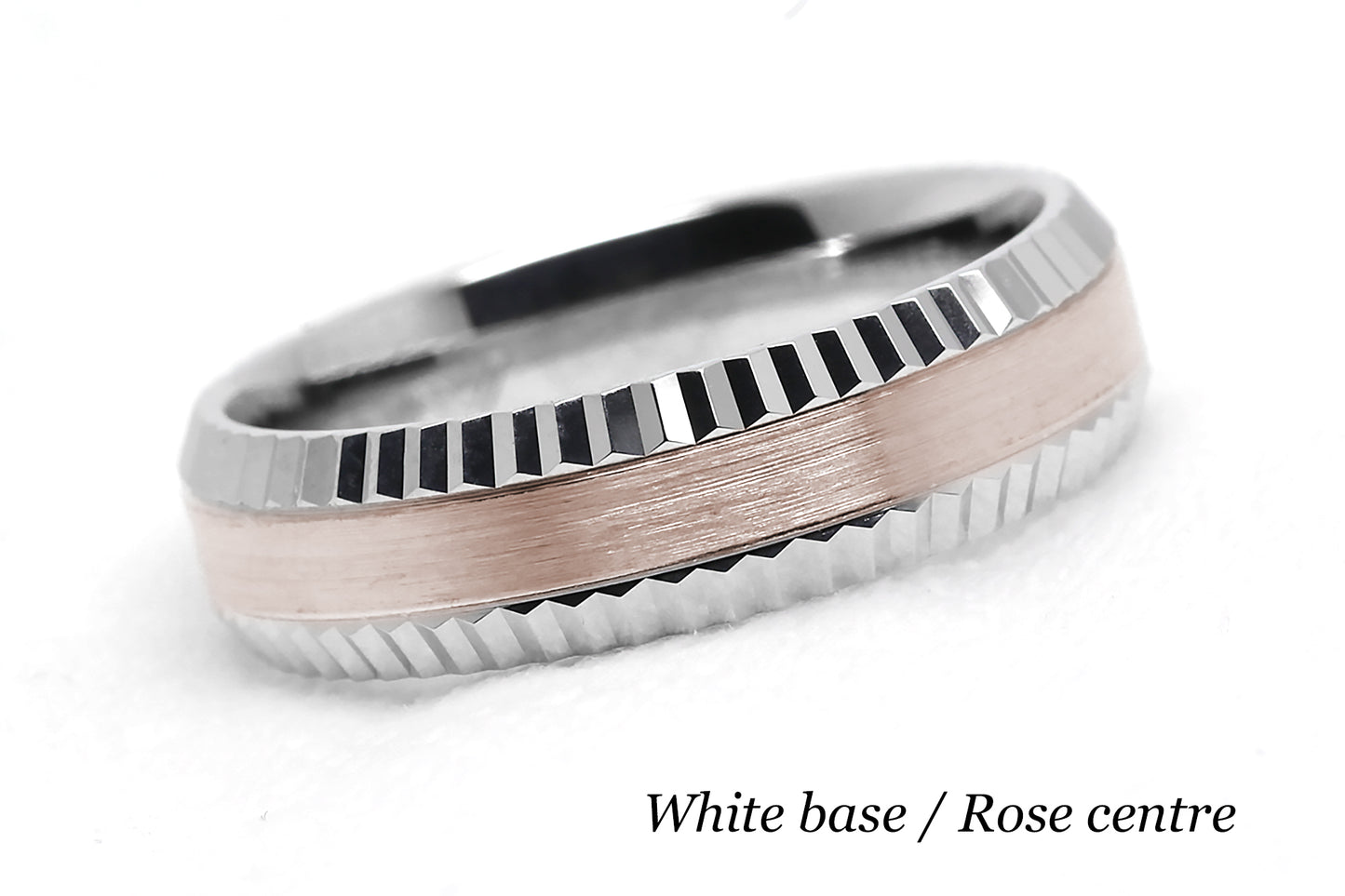 5mm Solid 10K 14K 18K Gold Men's Ring Faceted Edge | T-0009