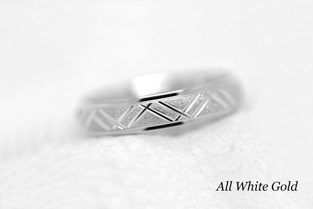 5mm Solid Gold Geometric Stardust Wedding Band for Men and Women | AT-0011