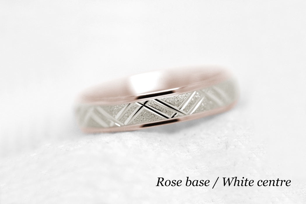 5mm Solid Gold Geometric Stardust Wedding Band for Men and Women | AT-0011