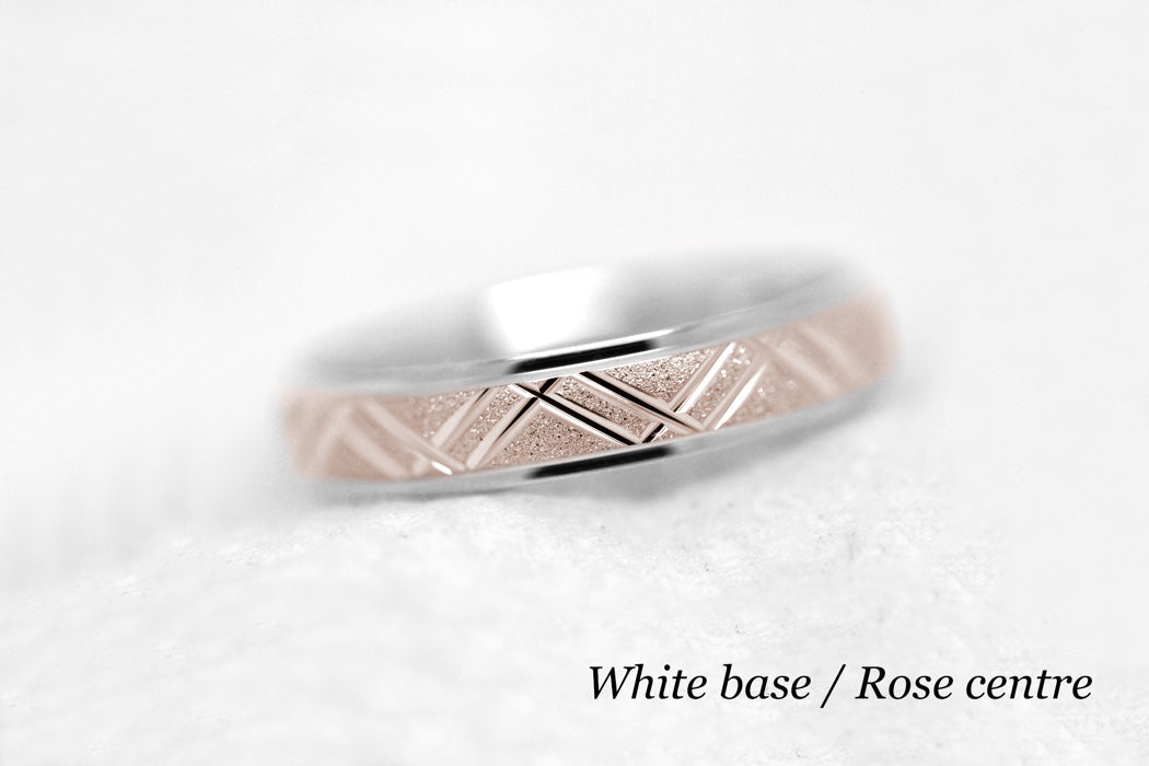 5mm Solid Gold Geometric Stardust Wedding Band for Men and Women | AT-0011