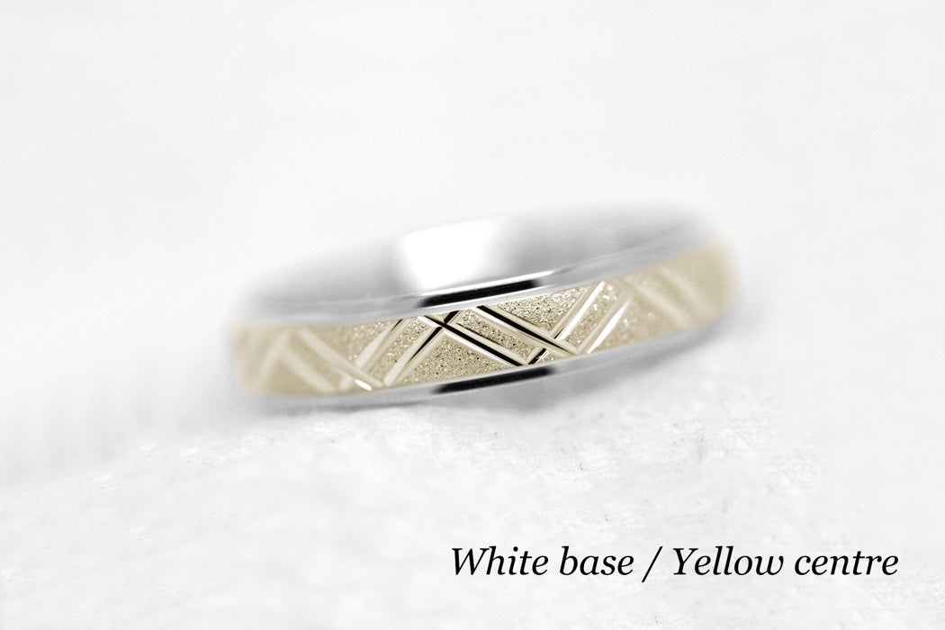5mm Solid Gold Geometric Stardust Wedding Band for Men and Women | AT-0011