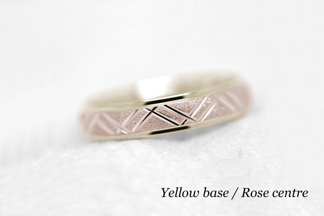 5mm Solid Gold Geometric Stardust Wedding Band for Men and Women | AT-0011