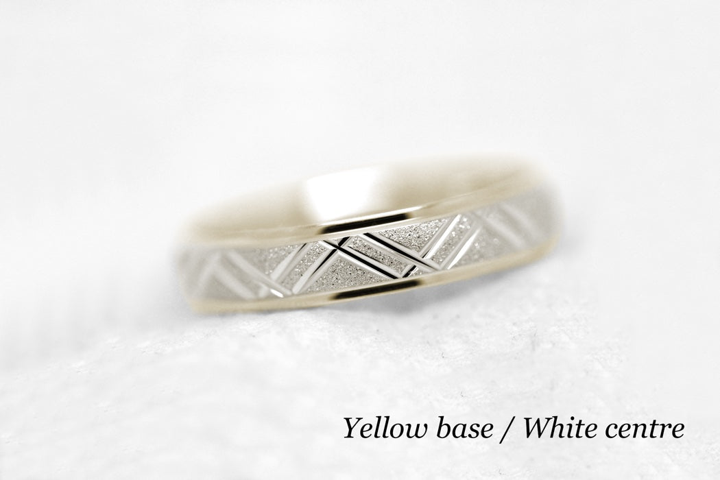 5mm Solid Gold Geometric Stardust Wedding Band for Men and Women | AT-0011