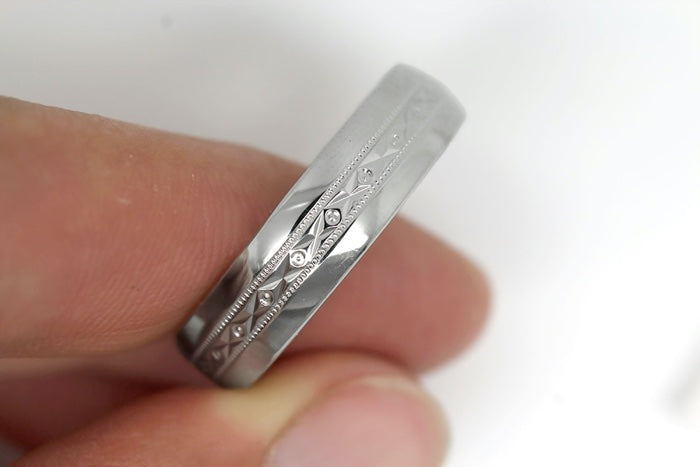 6mm 925 Silver Filigree Design Wedding Band for Men and Women with Polished Sides | T-0016