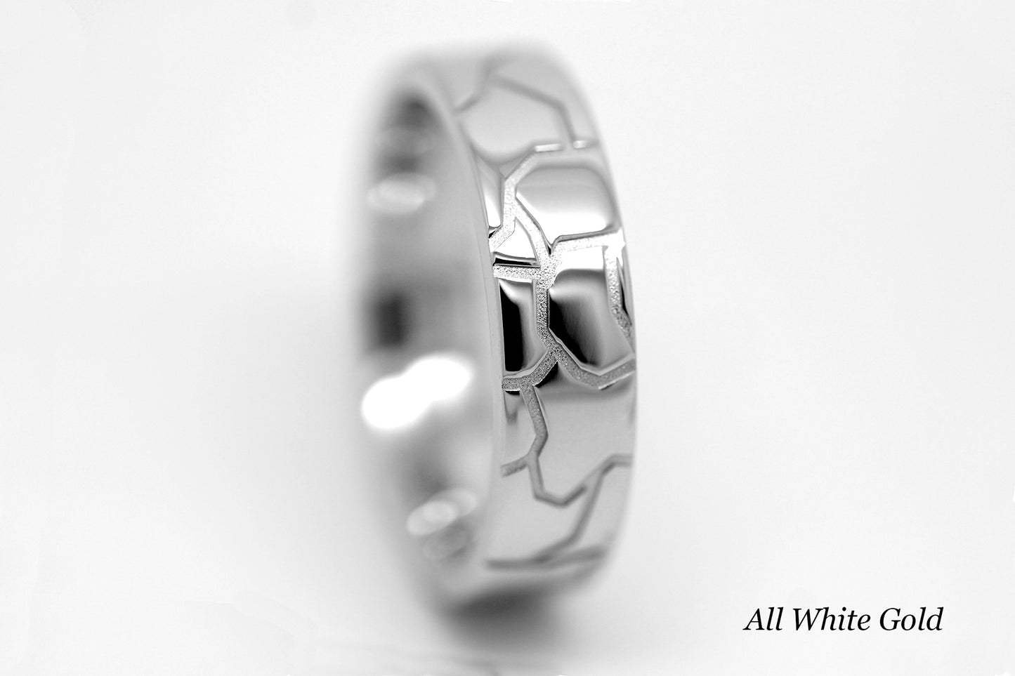 6mm Gold Wedding Band for Men and Women Tire Inspired | T-0018