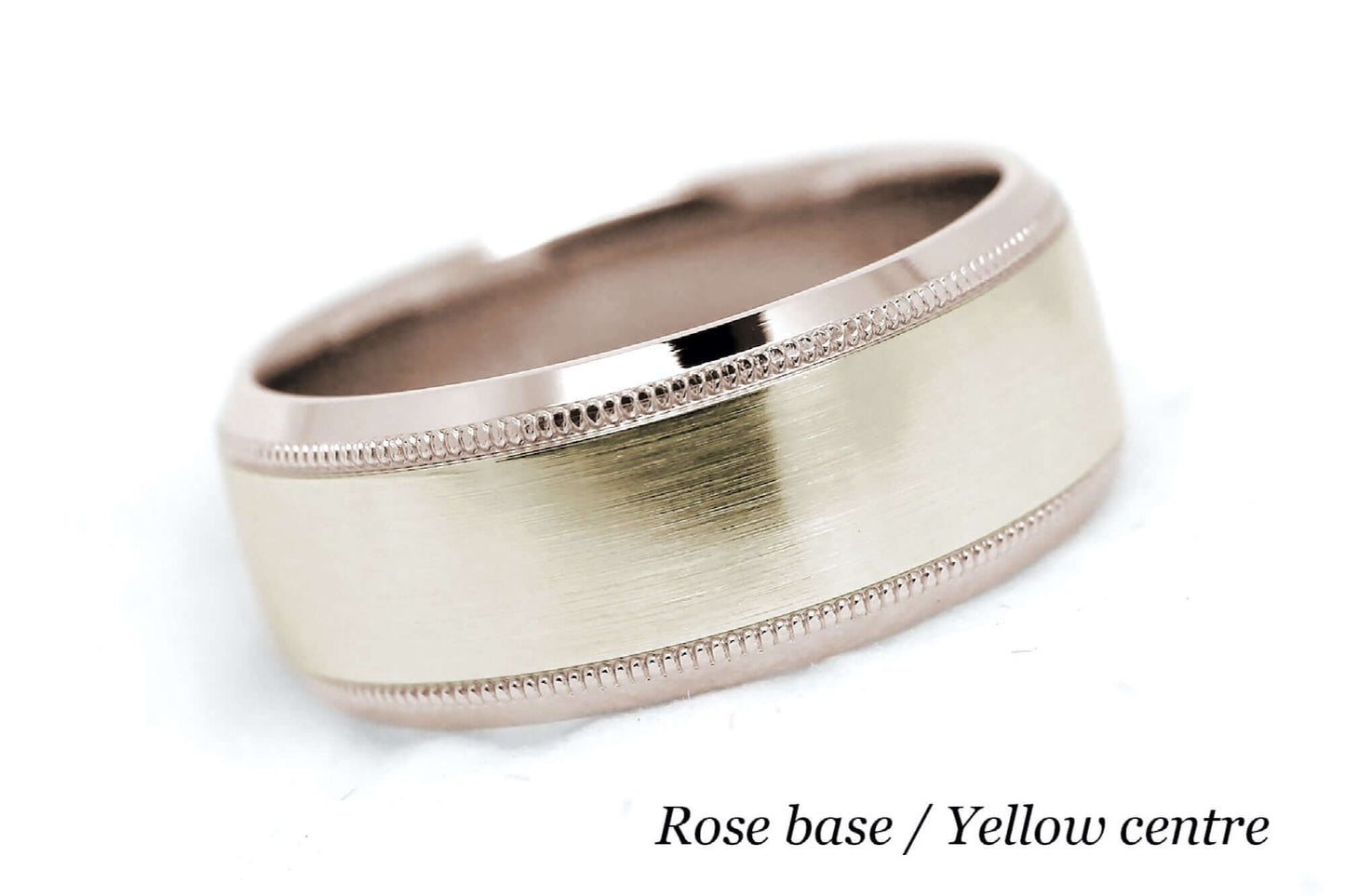8mm Solid Gold Wedding Band for Men and Women Flat Beveled | T-0030