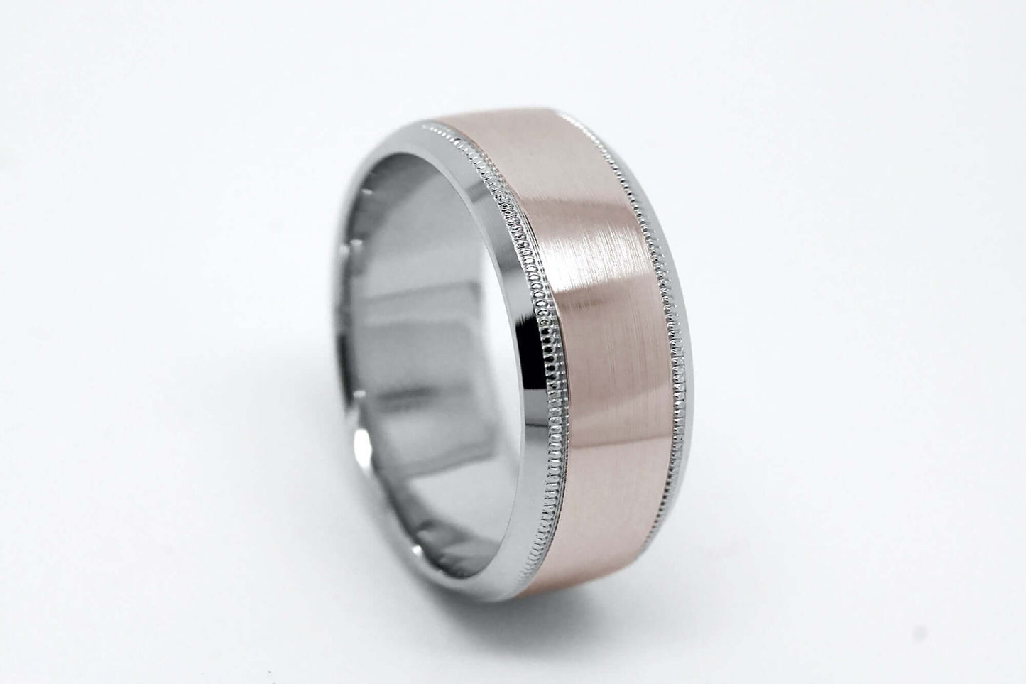 8mm Solid Gold Wedding Band for Men and Women Flat Beveled | T-0030