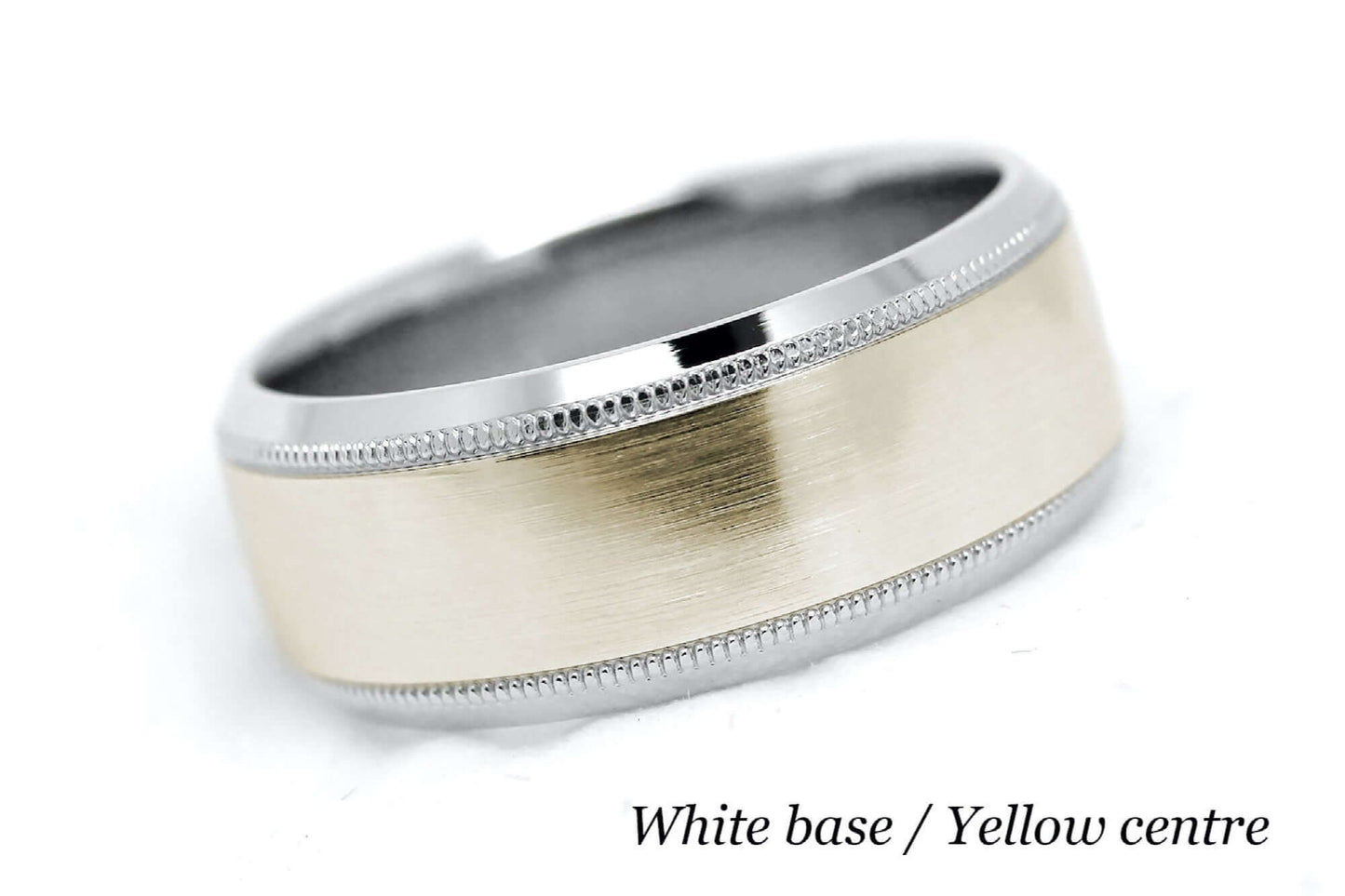 8mm Solid Gold Wedding Band for Men and Women Flat Beveled | T-0030