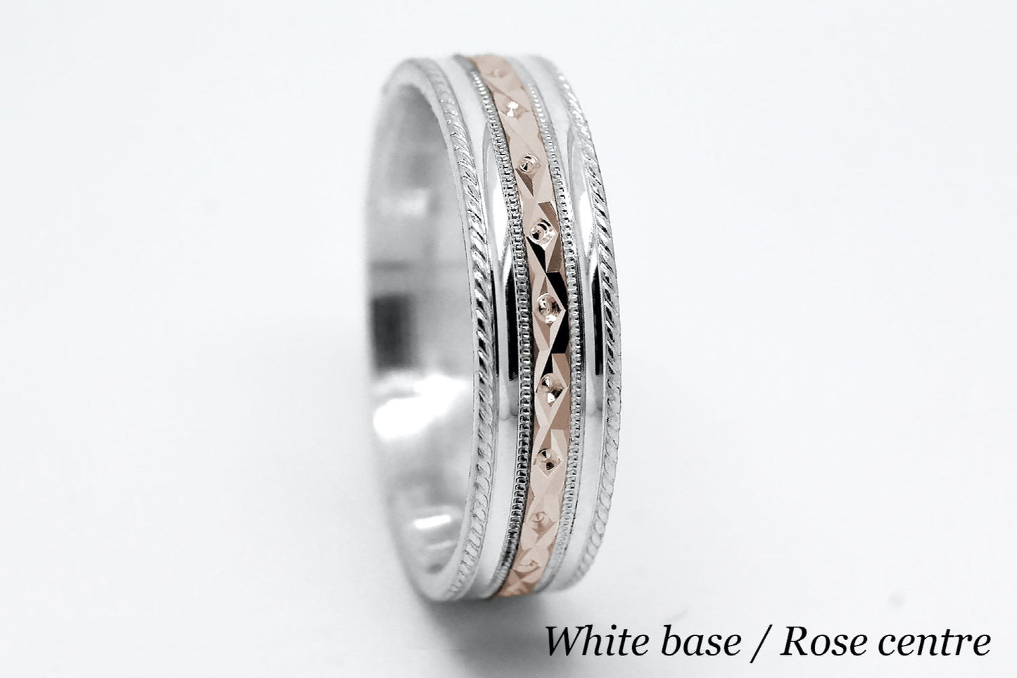 6mm Gold Wedding Band for Men and Women Faceted Double Milgrain | T-0031