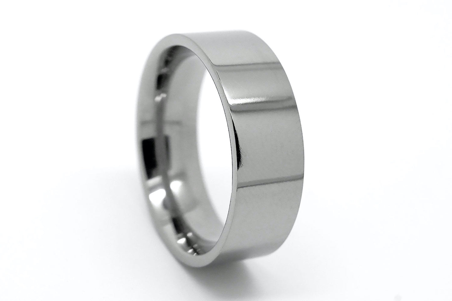 Flat Titanium ring on a white background