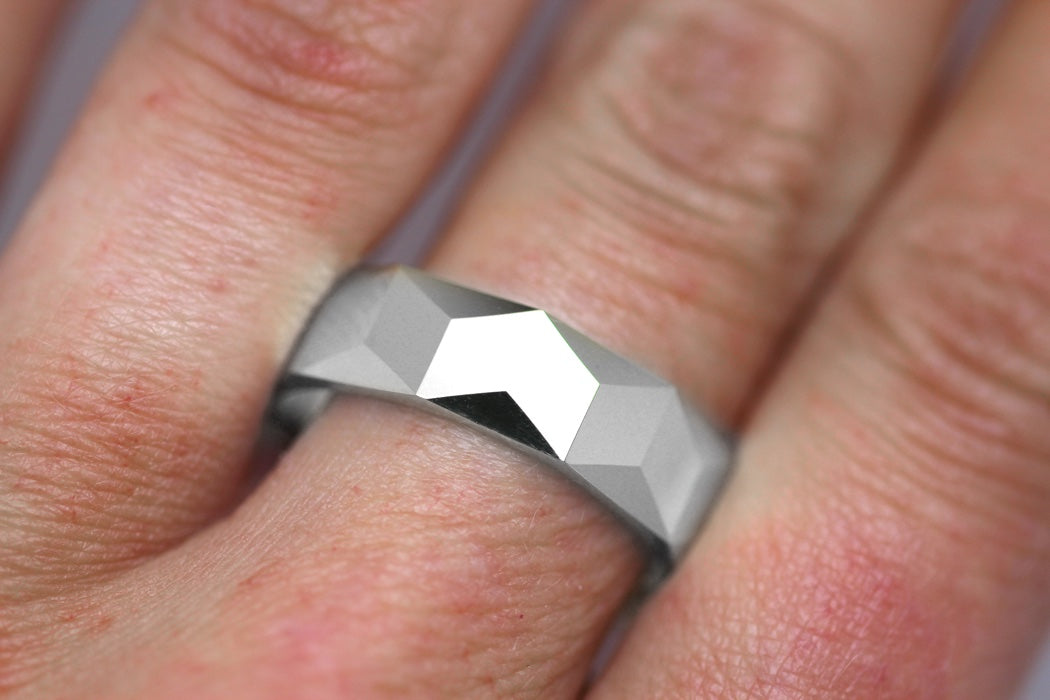 6mm 925 Silver Wedding Band for Men and Women Optical Illusion Geometric | 1234