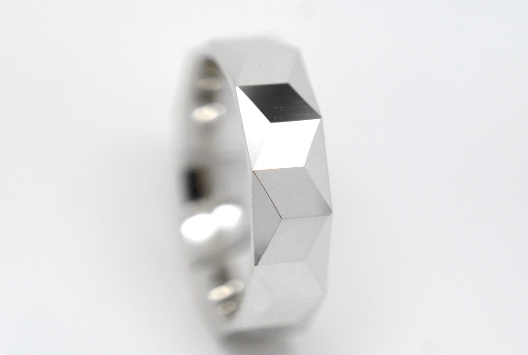 6mm 925 Silver Wedding Band for Men and Women Optical Illusion Geometric | 1234