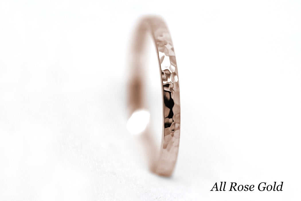 2mm Hammered Solid Gold Women's Wedding Ring 10K 14K 18K | 10K 14K 18K Solid Gold Wedding Band with polished Hammered finish, which gives this ring a classic and elegant look with extra spark.