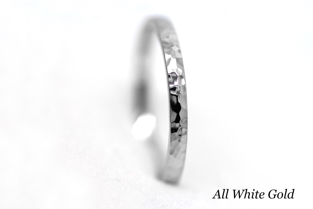 2mm Hammered Solid Gold Women's Wedding Ring 10K 14K 18K | 10K 14K 18K Solid Gold Wedding Band with polished Hammered finish, which gives this ring a classic and elegant look with extra spark.