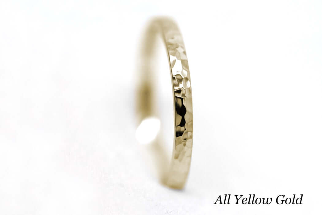 2mm Hammered Solid Gold Women's Wedding Ring 10K 14K 18K | 10K 14K 18K Solid Gold Wedding Band with polished Hammered finish, which gives this ring a classic and elegant look with extra spark.