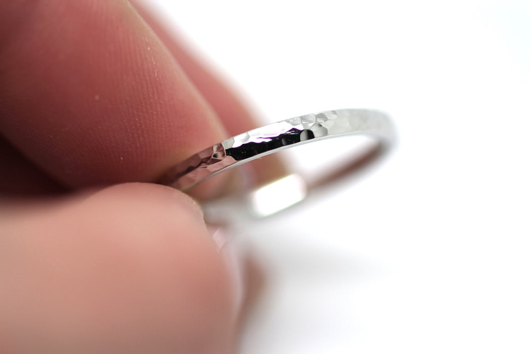 2mm Hammered Solid Gold Women's Wedding Ring 10K 14K 18K | 10K 14K 18K Solid Gold Wedding Band with polished Hammered finish, which gives this ring a classic and elegant look with extra spark.