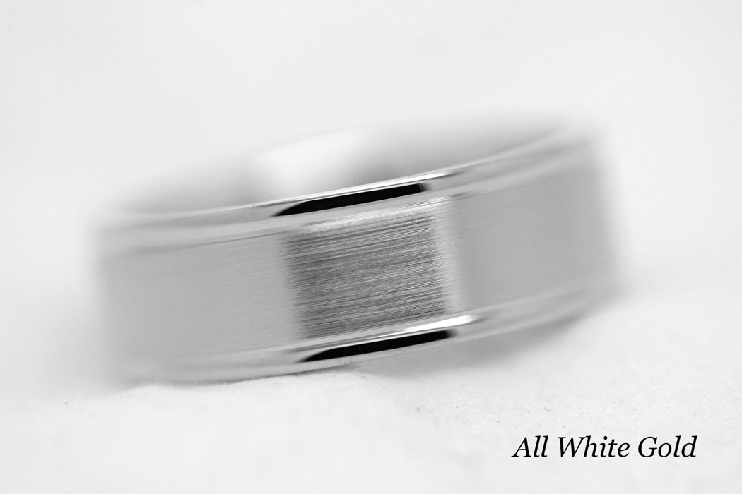 6mm Gold Classic Brushed Flat Wedding Band for Men | AT-6010