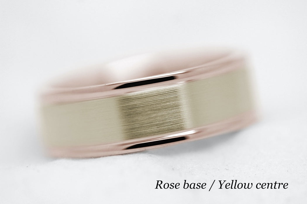 6mm Gold Classic Brushed Flat Wedding Band for Men | AT-6010