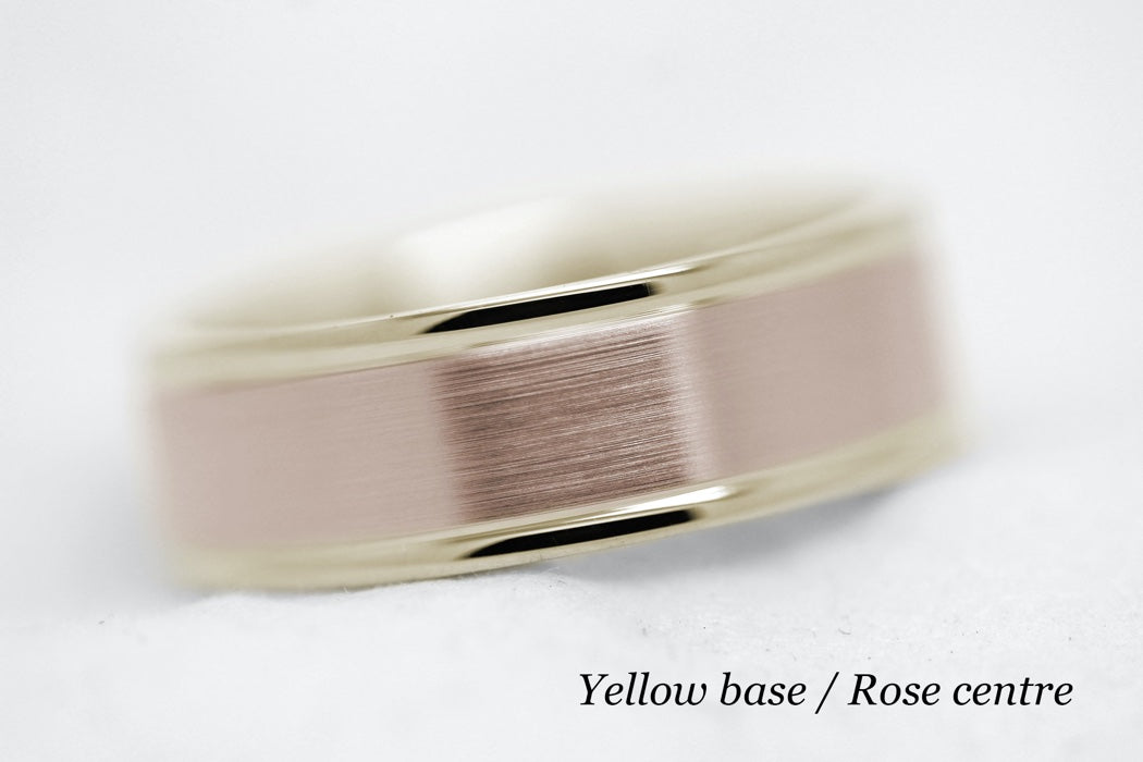 6mm Gold Classic Brushed Flat Wedding Band for Men | AT-6010