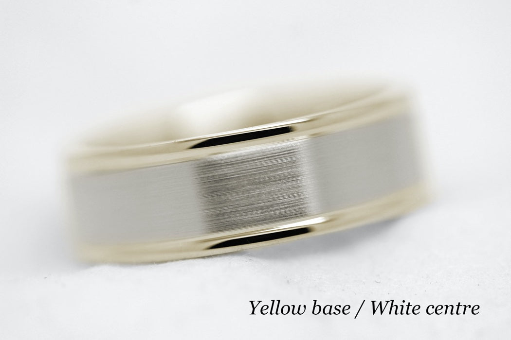 6mm Gold Classic Brushed Flat Wedding Band for Men | AT-6010