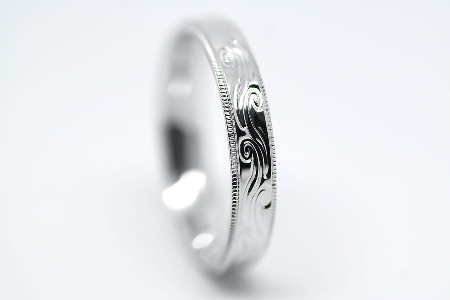 5mm Gold Wedding Band with Swirls Design for Men and Women | AT-6242