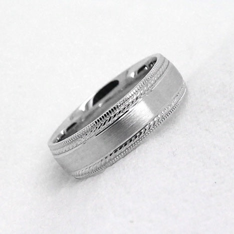 6mm Gold Brushed Wedding Band for Men and Women with Double Milgrain | 6537