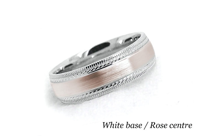 6mm Gold Brushed Wedding Band for Men and Women with Double Milgrain | 6537