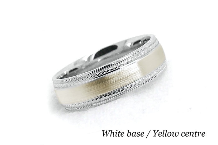 6mm Gold Brushed Wedding Band for Men and Women with Double Milgrain | 6537
