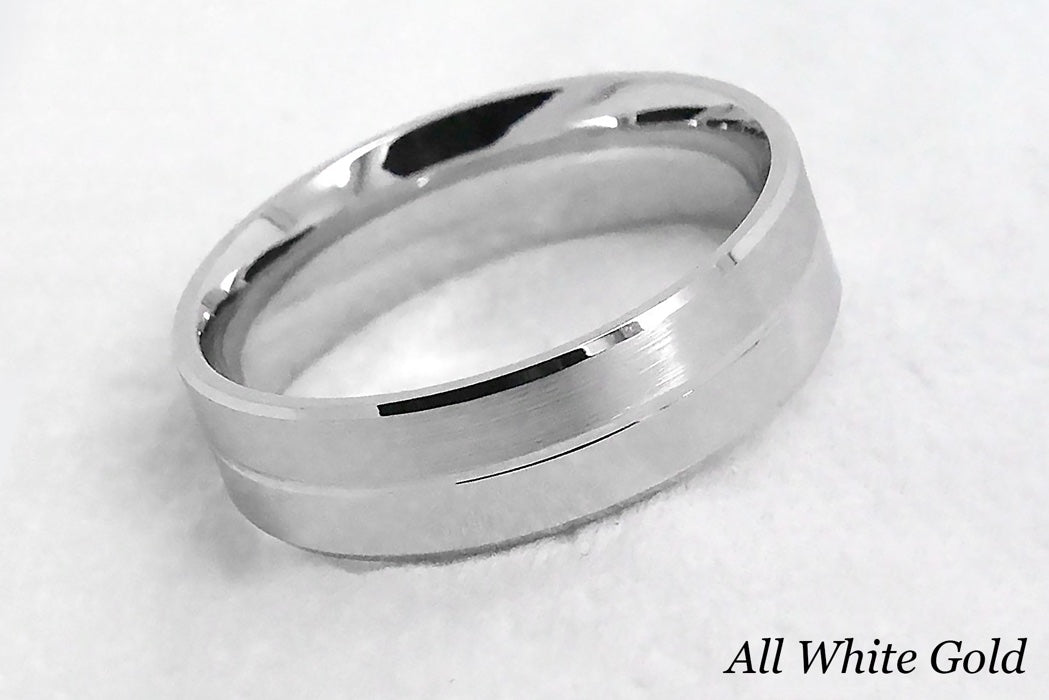 6mm Gold Brushed and Polished Wedding Band for Men and Women | 6555
