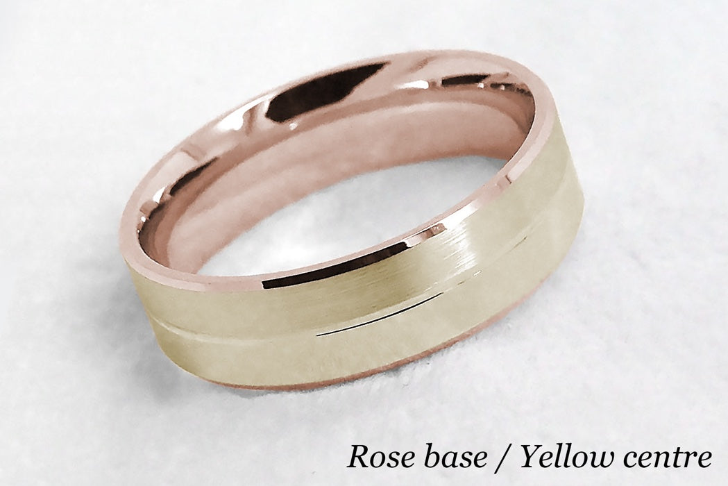 6mm Gold Brushed and Polished Wedding Band for Men and Women | 6555