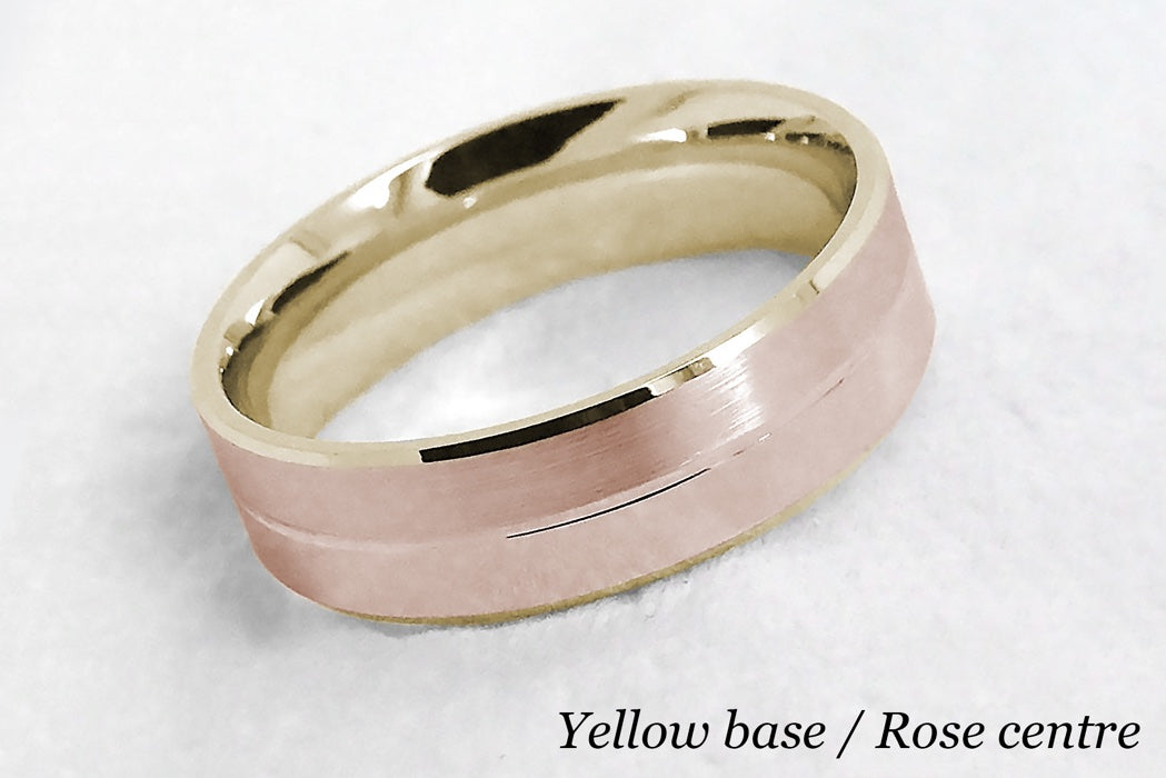 6mm Gold Brushed and Polished Wedding Band for Men and Women | 6555