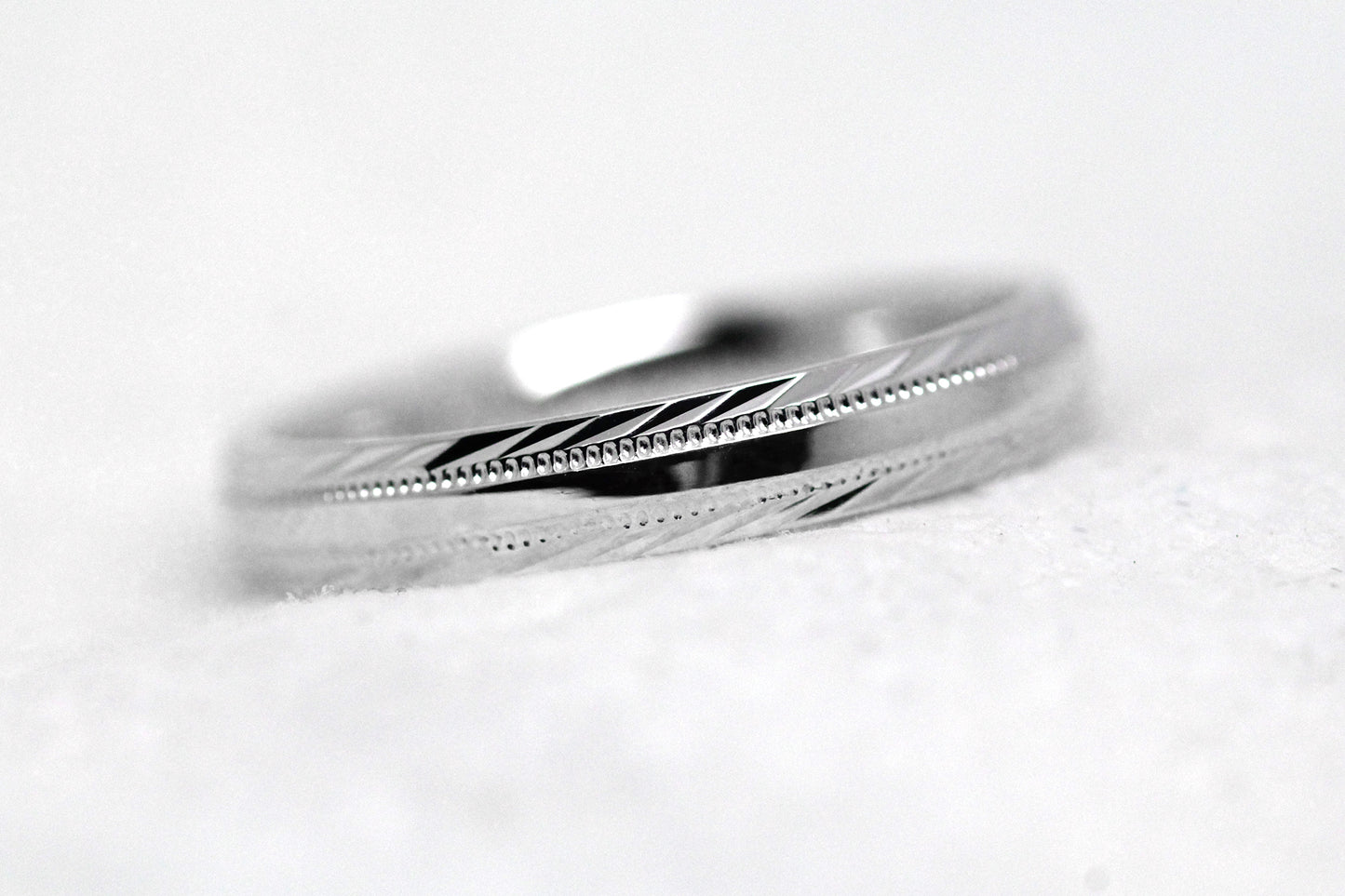3mm 925 Sterling Silver Wedding Band for Women and Men with Filigree Edge | T-6673P