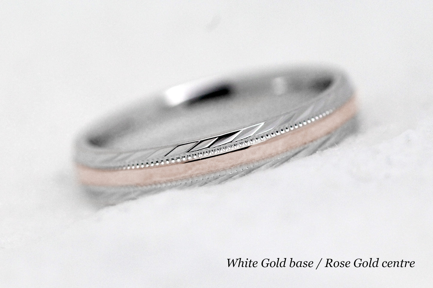 3mm Gold Wedding Band for Men and Women with Filigree Edge | T-6673P