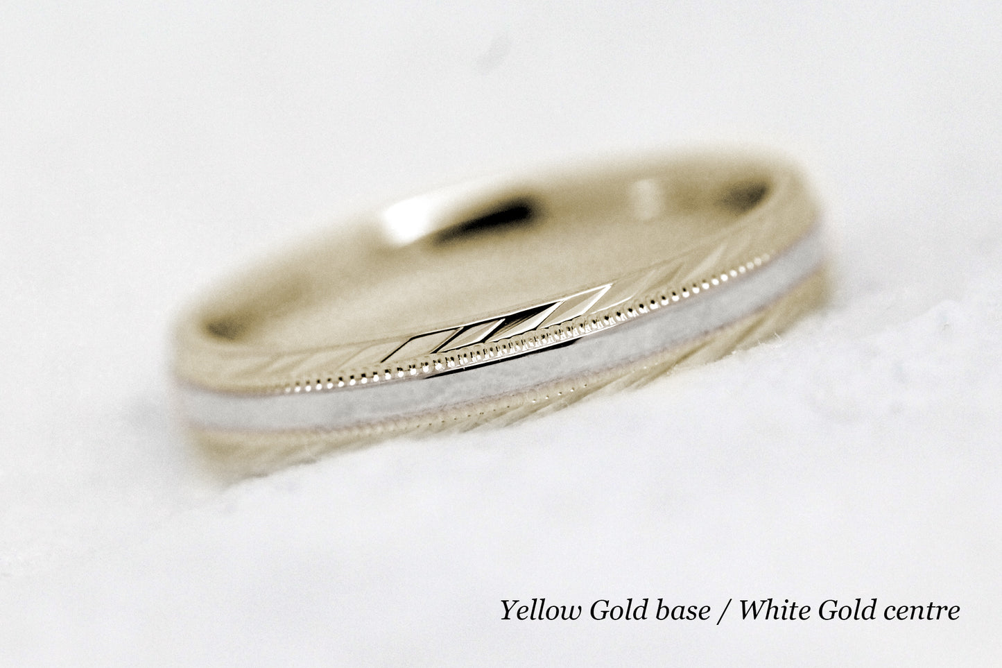 3mm Gold Wedding Band for Men and Women with Filigree Edge | T-6673P