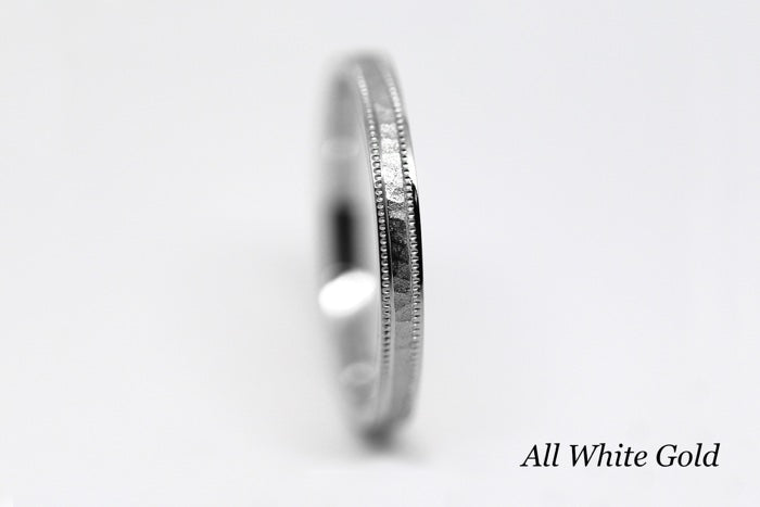 2mm 10K 14K 18K Solid Gold Hammered Women's Ring Stackable | This classic Hammered 2mm women's ring. Perfect as wedding band, anniversary ring or stack it with your other jewelry.